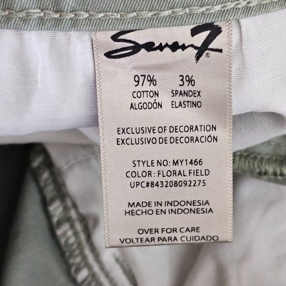 NWT Seven 7 Jeans Womens 10 High Rise Ankle Skinny Green Floral Stretch Denim - Picture 5 of 15